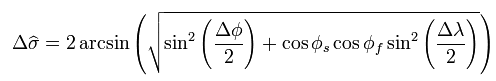 Note that Excel's trigonometric functions work only with Radians, not Degrees, so the coordinate values must be converted from Degrees to Radians.